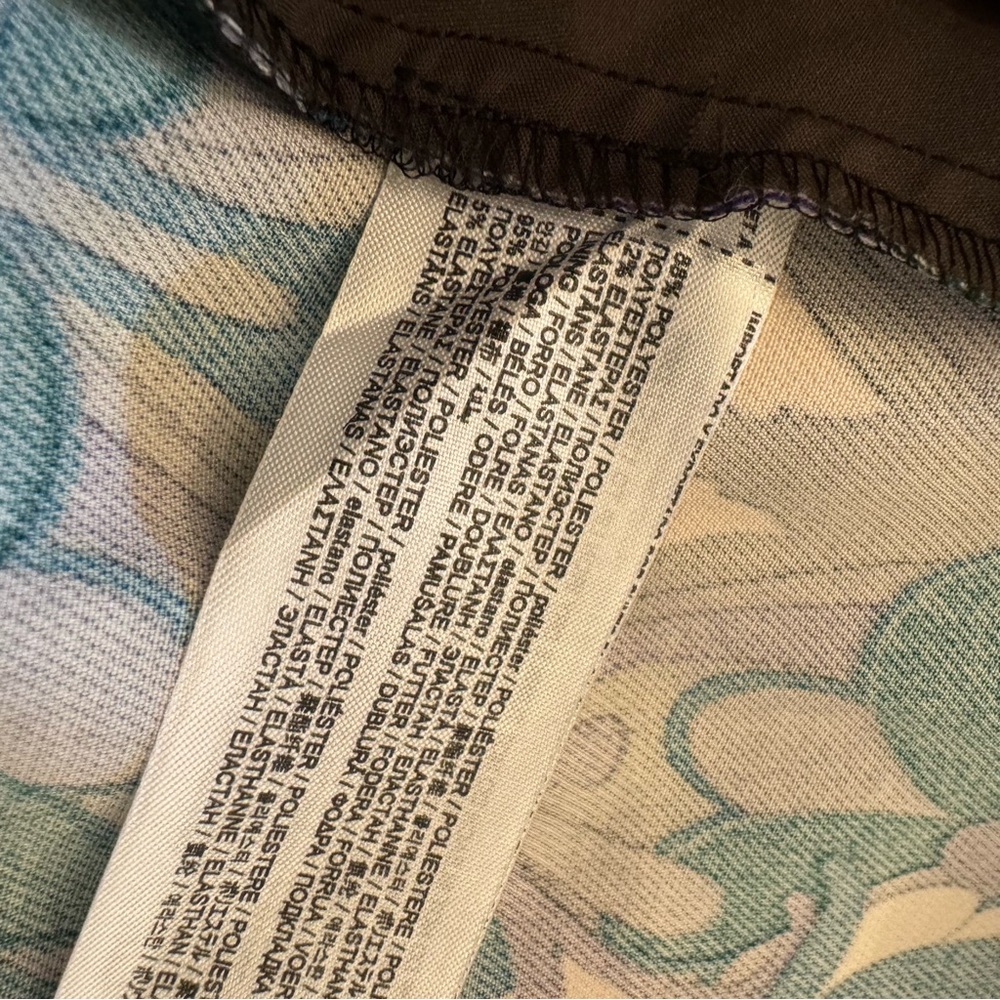 MNG Mango Pantalon 312 Hailey Straight Leg Trouser Pants in 70s Retro Print Sz 8 - Picture 14 of 14